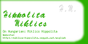 hippolita miklics business card